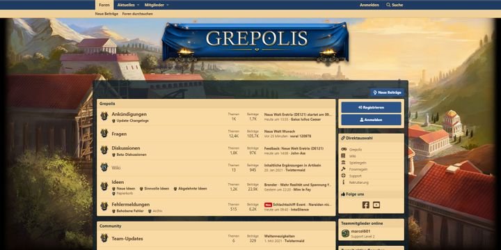 Tauschen Sie sich im Forum mit anderen Grepolis-Spielern aus