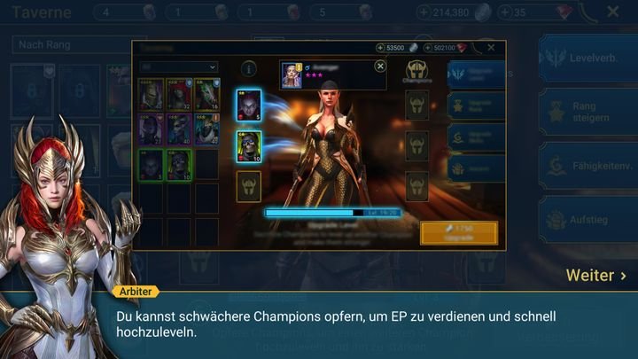 Die Elfe Arbiter führt Sie durch das Tutorial und erklärt neue Mechaniken