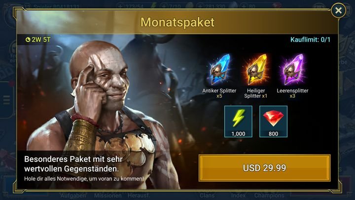 Wenn Sie RAID: Shadow Legends spielen, müssen Sie sich an den Anblick von Angebotsfenstern gewöhnen