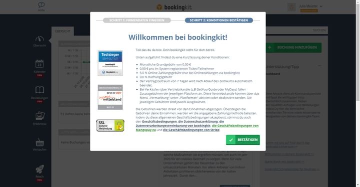 Bei der Nutzung von bookingkit fallen Transaktionsgebühren an