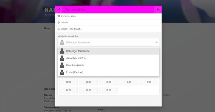 Ermöglichen Sie mit cituro Ihren Kunden den bevorzugten Mitarbeiter oder Sonderwünsche anzugeben