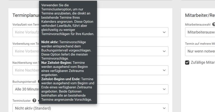 Das Termincluster erlaubt Ihnen die automatisierte Buchung von Terminen ohne Leerläufe