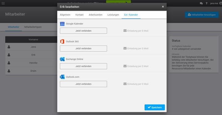 cituro erlaubt Ihnen die Synchronisation mit externen Kalendern