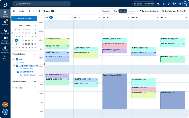 Ein Blick auf das Terminmanagement mit Doctolib Pro