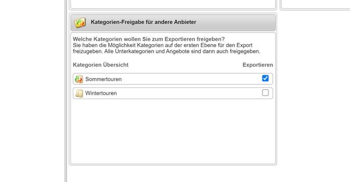 Exportieren Sie Ihr Angebot, um es externen Anbietern zur Verfügung zu stellen