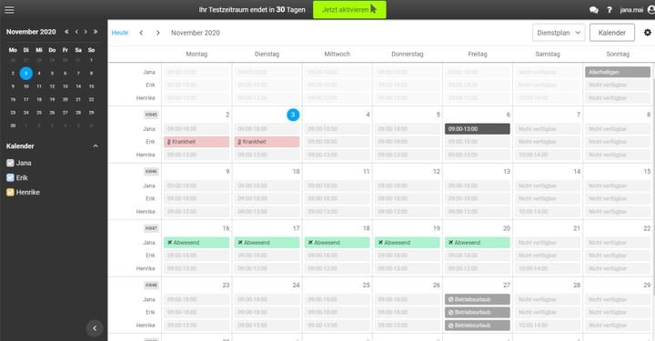 Weisen Sie Termine übersichtlich an die jeweiligen Mitarbeiter:innen zu