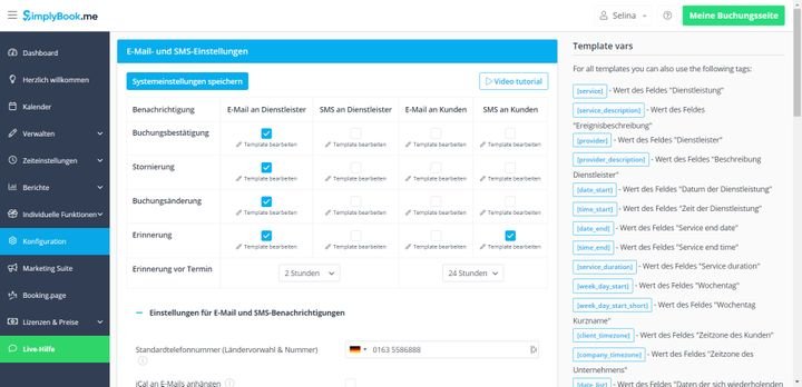 Einige Programme erlauben Ihnen das Versenden von Erinnerungen per SMS und E-Mail