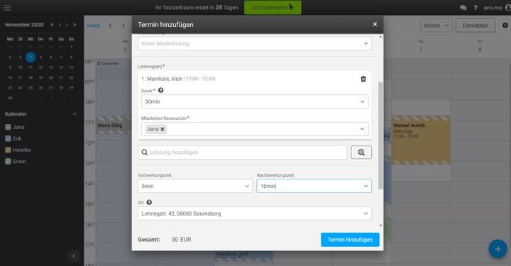 Achten Sie darauf, ob Sie mit Ihrem gewählten Programm Ihre Termine passend verwalten können