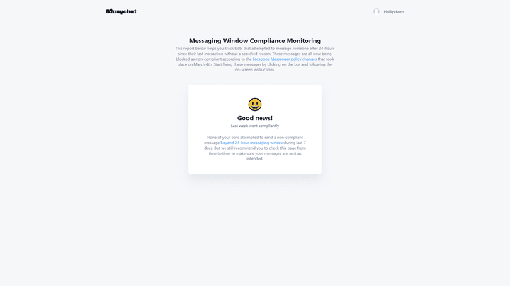 Je nach gewähltem Tarif hast du mit Manychat unterschiedlich umfangreiche Chatbot-Analytics.