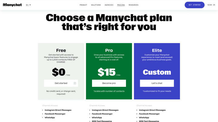 Neben dem kostenlosen Freetarif gibt es noch Pro und mit Elite eine Custom-Lösung