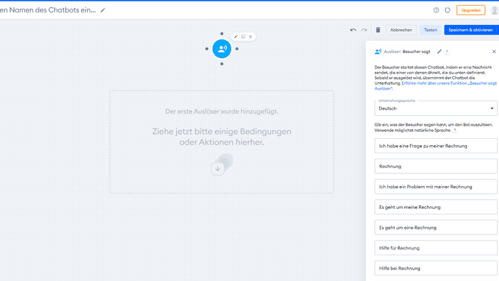 Selbsterstellte Bots kannst du mit dem Chatbot-Builder von Tidio im Baukastenprinzip zusammenbasteln.