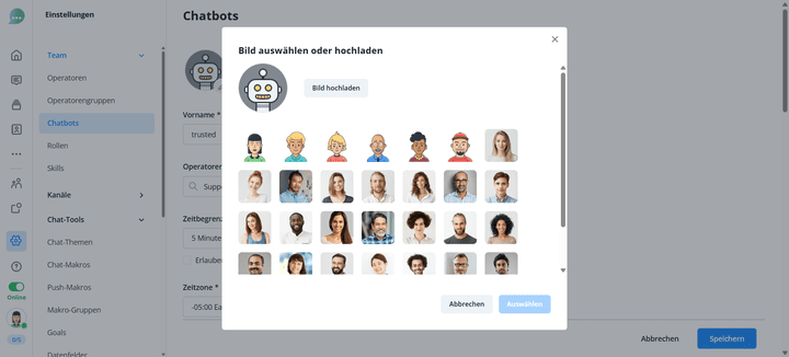 Mit Avataren, eigenen Profil-Bildern oder Logos kannst du deine Bots individuell gestalten.