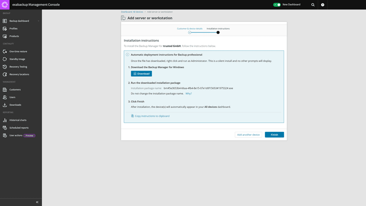 Lade den passenden Client herunter und folge den Installationsanweisungen