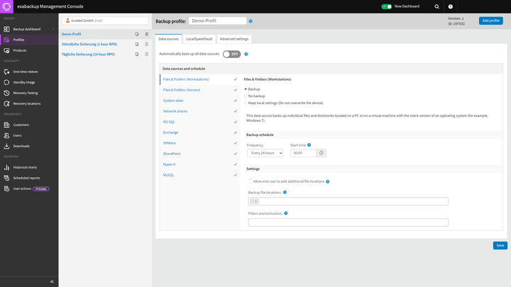 Konfiguriere deine Backuppläne genau nach Maß