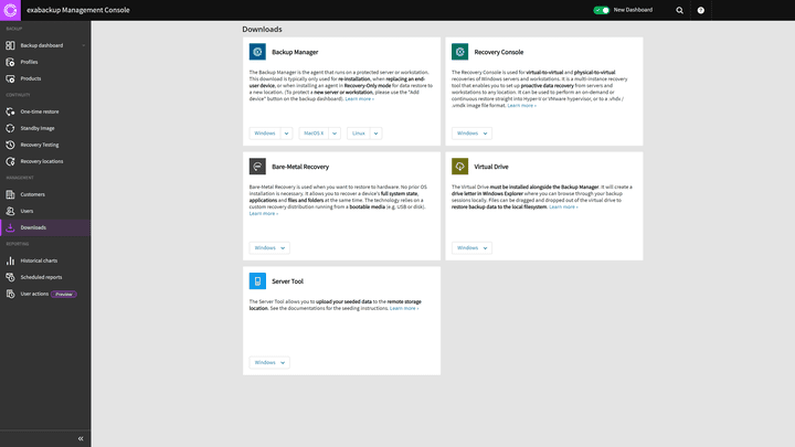 exabackup stellt dir erweiterte Optionen für spezielle Use Cases zur Verfügung
