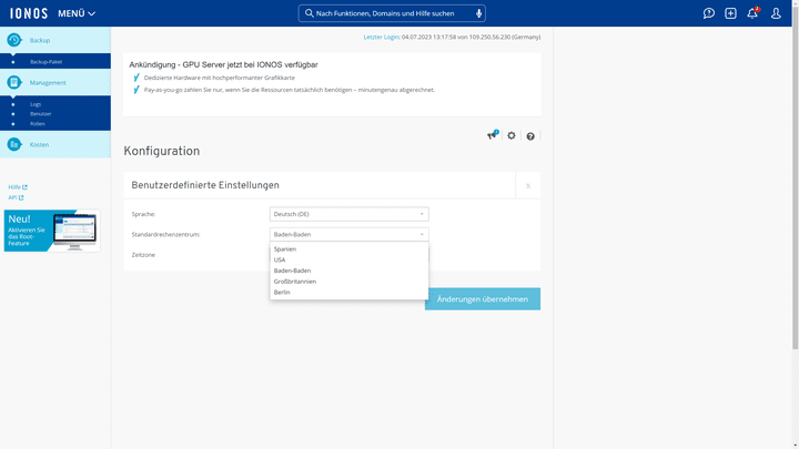 Du hast die Kontrolle darüber, wo deine Backups gelagert werden
