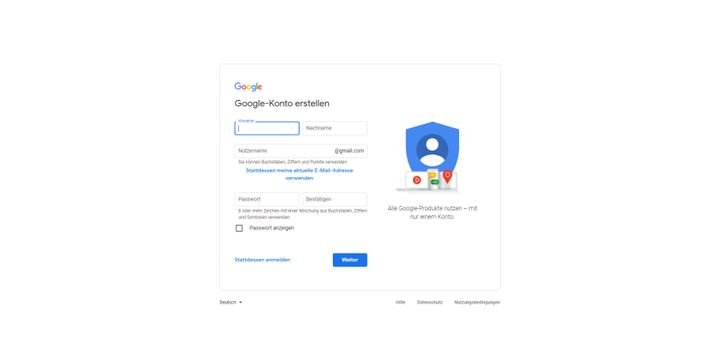Die Anmeldung für Stadia erfordert ein Google-Konto, das Sie aber auch direkt auf der Plattform anlegen können