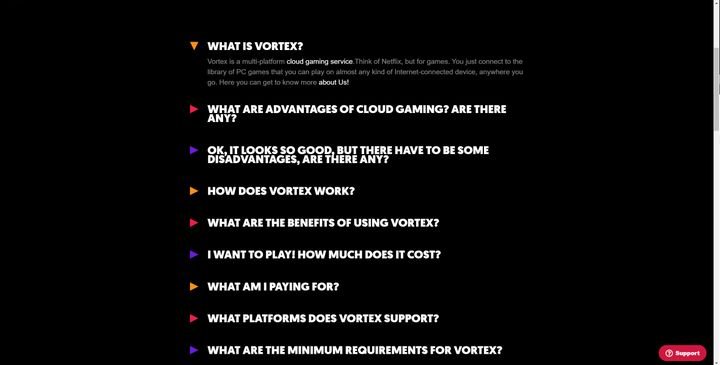 Die Vortex-FAQ beantworten größtenteils oberflächliche Fragen