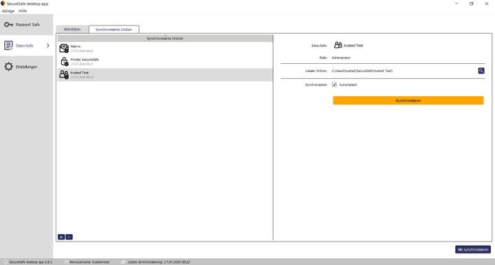 Mit dem Desktop-Client von SecureSafe greifst du von deinem Gerät auf deine Dateien in der Cloud zu