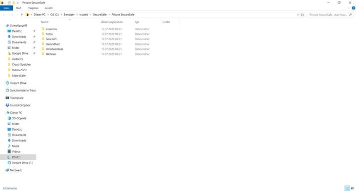SecureSafe erstellt einen Sync-Ordner auf deinem Gerät, in dem du auch offline auf deine Dateien zugreifen kannst