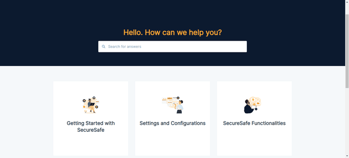 Schnelle Hilfe bei Fragen und Problemen zu SecureSafe findest du im Helpcenter des Anbieters
