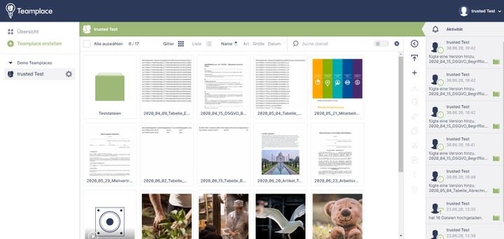 In Teamplace verfügt jedes Team und Department über seinen eigenen abgeschlossenen Speicher