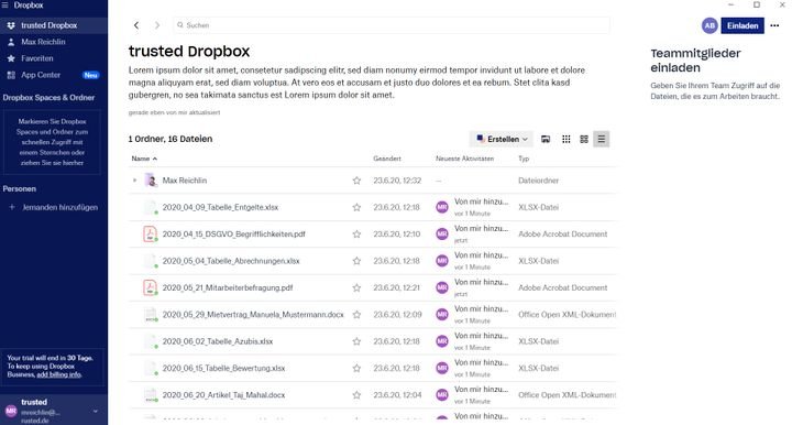 So sieht der Desktop-Client der Dropbox auf deinem PC oder Mac aus