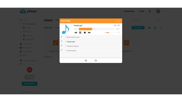 pCloud bietet die ideale Umgebung für Mediendateien