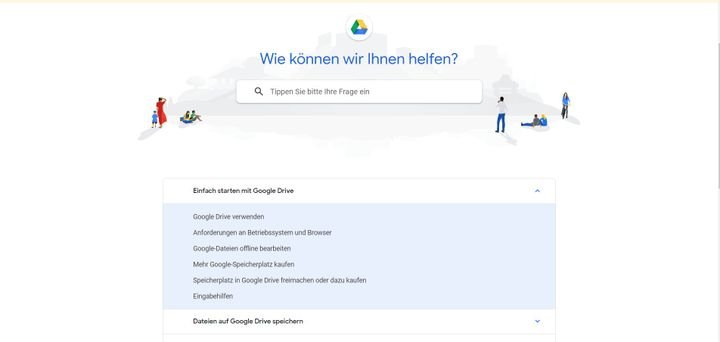 Im Online-Helpcenter findest du schnell Hilfe bei Problemen sowie Tutorials zu den wichtigsten Features von Google Drive