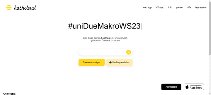 hashcloud ist ein Cloud-Speicher und File-Sharing-Dienst mit einem einzigartigen Hashtag-Konzept, das keine Anmeldung erfordert