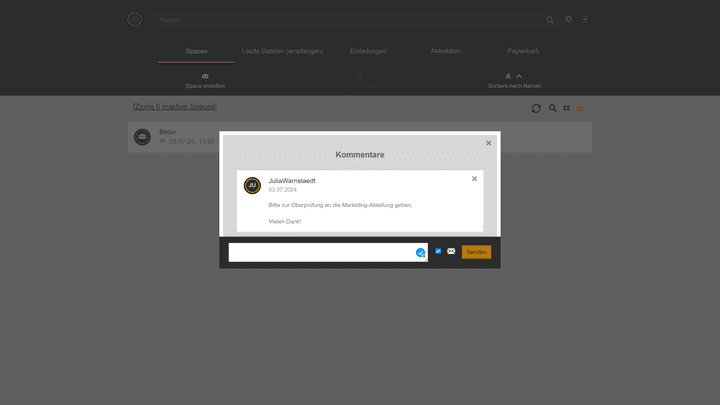 Hinterlasse Kommentare und benachrichtige andere User darüber