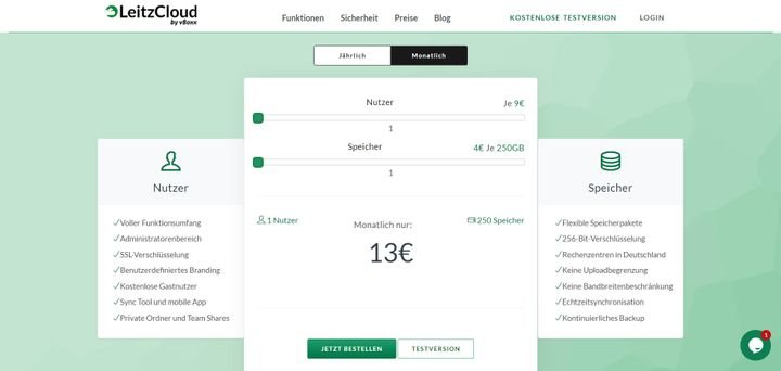 Bei Leitz haben Sie volle Kontrolle darüber, wie viele User-Zugänge und wie viel Speicherplatz Sie benötigen