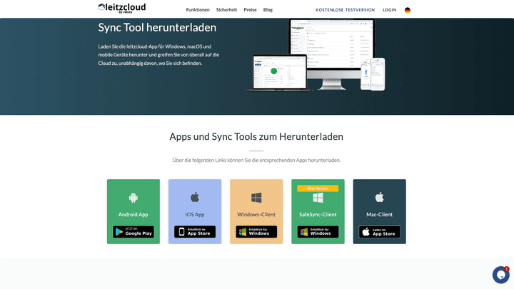 Die Sync-Clients von leitzcloud gibt es für Windows und Mac sowie als mobile App für iOS und Android