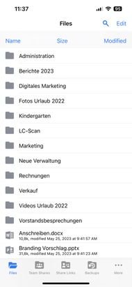 Die mobile App von leitzcloud ist schick und hat die gleichen Funktionen wie die Web-Oberfläche