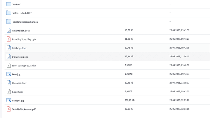 Die Oberfläche deines Cloud-Speichers wirkt nüchtern und aufgeräumt