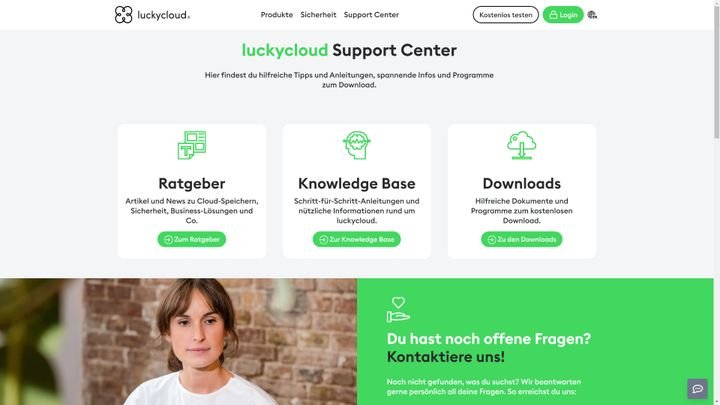 Das Support-Center von luckycloud