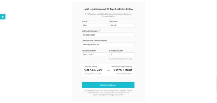 Business-Kunden können pCloud mit ab 3 Nutzerlizenzen für 10 Euro pro Nutzer und Monat buchen