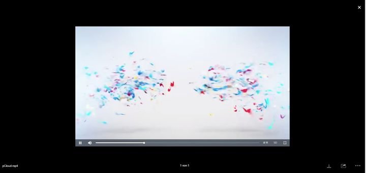 In pCloud können Sie Videos und Musikdateien direkt im Online-Speicher wiedergeben