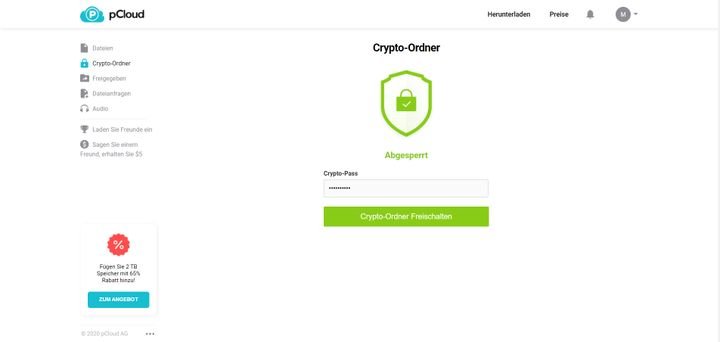 Mit pCloud Crypto verschlüsseln Sie Ihre sensiblen Dateien mit Ende-zu-Ende-Verschlüsselung