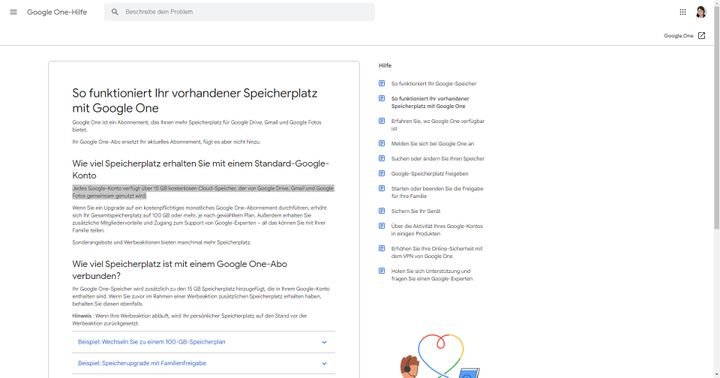 Mit Google Drive erhalten Sie mit Ihrem Konto 15 GB kostenlosen Cloud-Speicher