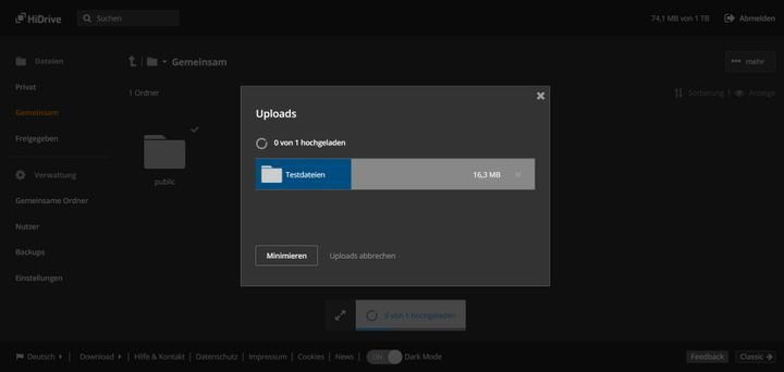 Der Upload von Dateien in STRATO HiDrive geht schnell und einfach
