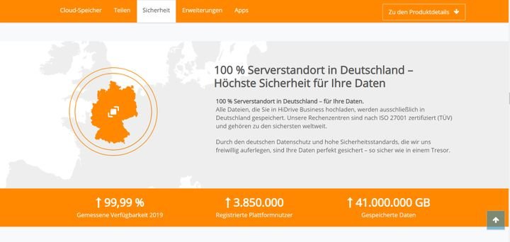 Zertifizierte Sicherheit aus Deutschland ist bei STRATO HiDrive garantiert