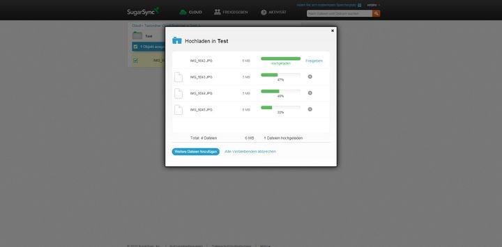 Laden Sie Ihre Dateien einfach und bequem in SugarSync hoch