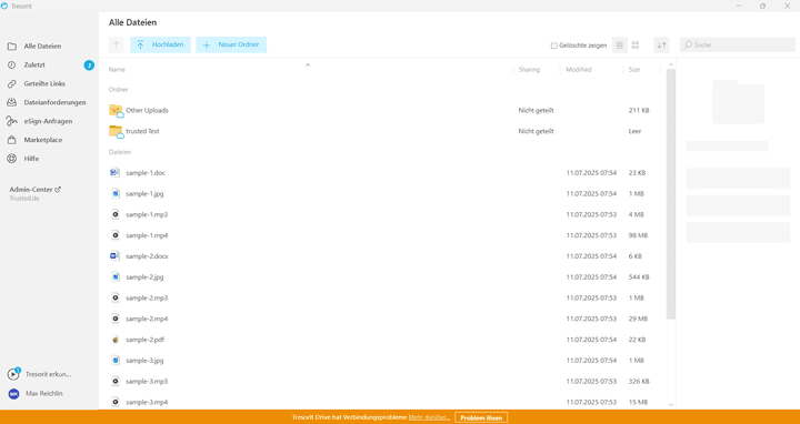 Der Desktop-Client von Tresorit kann im Test durch Benutzerfreundlichkeit, Übersichtlichkeit und eine feinporige Synchronisationsteuerung überzeugen