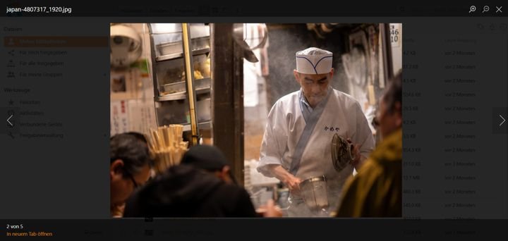 Bilder landen in SecureCloud in einer kleinen Bildgalerie