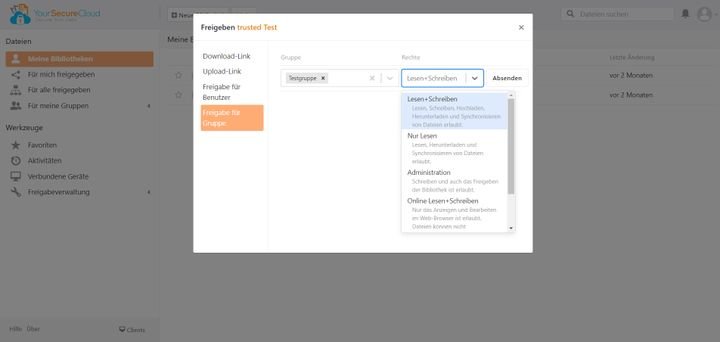 In SecureCloud kannst du Gruppen mit individuellen Berechtigungen festlegen, um deine eigenen Workflows abzubilden
