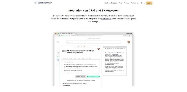 Wenn Sie Ihren Kunden ein Ticketsystem zur Verfügung stehen wollen, klappt das bei CentralStationCRM nur über eine Schnittstelle