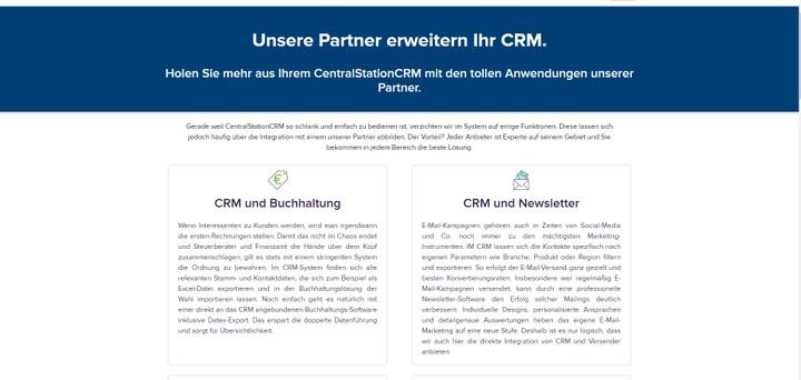 CentralStationCRM hat nicht viele, dafür aber ein paar nützliche Schnittstellen in Petto