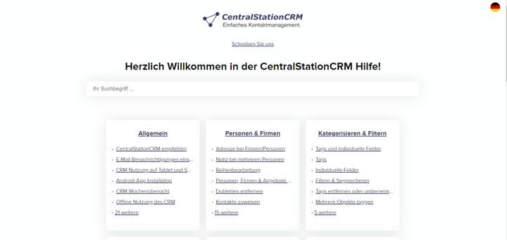 Im Online-Hilfecenter finden Sie Antworten auf häufig gestellte Fragen und nützliche Tutorials für CentralStationCRM