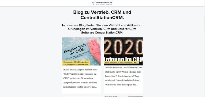 Abgerundet wird das Serviceangebot durch einen eigenen Vertriebsblog mit spannenden Beiträgen rund um CRM und Sales